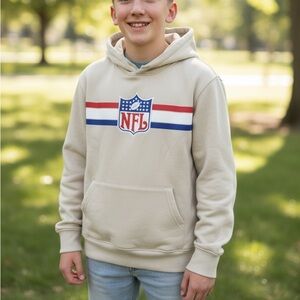 NFL Tan Hoodie with Red and Blue Accents kids xl